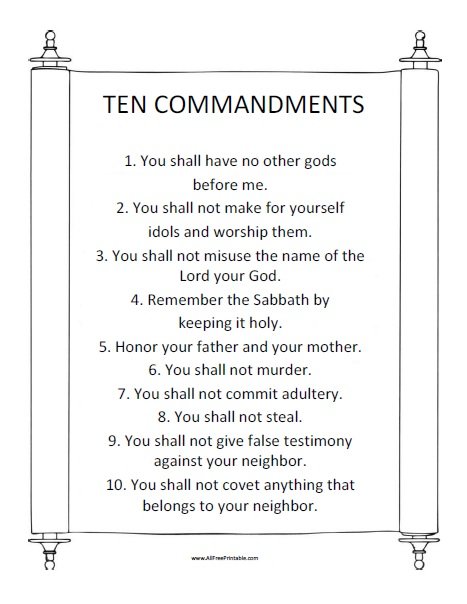 10 Commandments Print Ten Commandments Poster Free Sunday School 