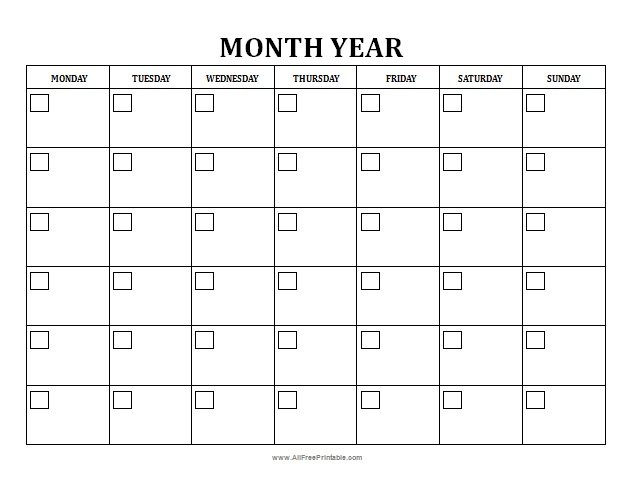 45+ Printable Blank Month Calendar Pdf Background