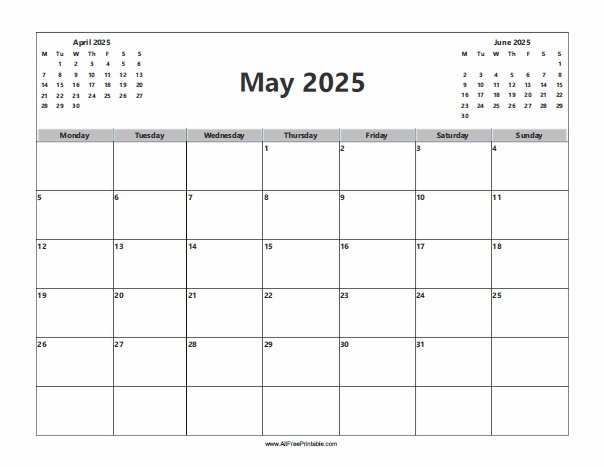 May 2025 Calendar For Print