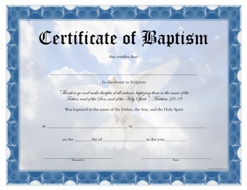 Baptism Certificate