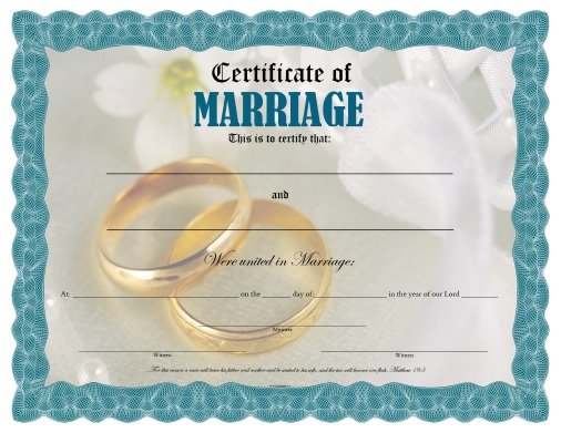 Certificate of Marriage Free Printable