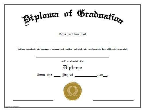 Certificate Of Graduation Template from allfreeprintable.com