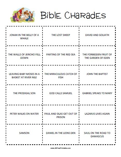 Free Printable Bible Charades Game