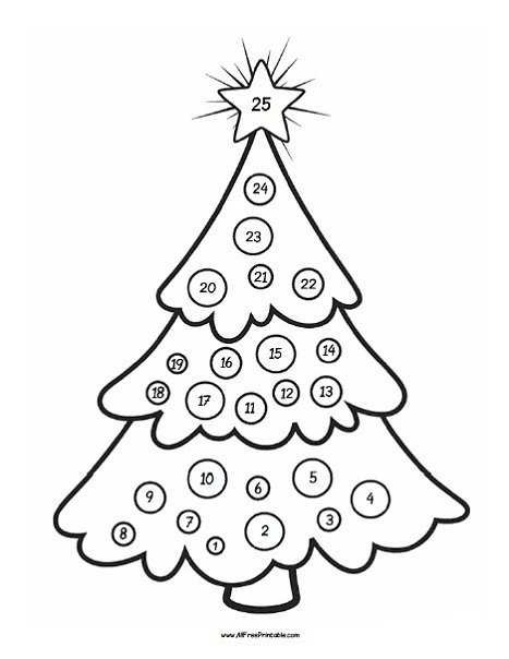 Free Printable Christmas Advent Calendar Coloring Page