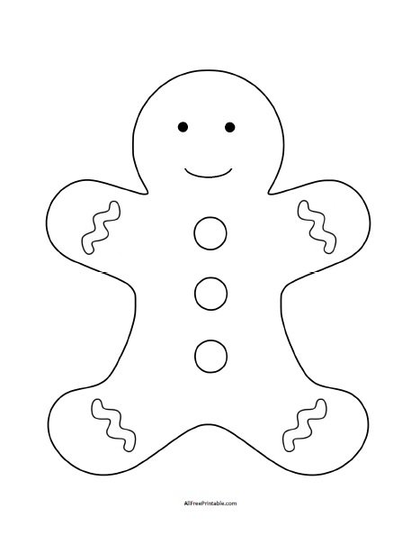 Free Printable Gingerbread Man Coloring Page