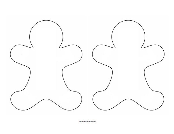Printable Gingerbread Man Template PDF Digital Download Cookie Kids 