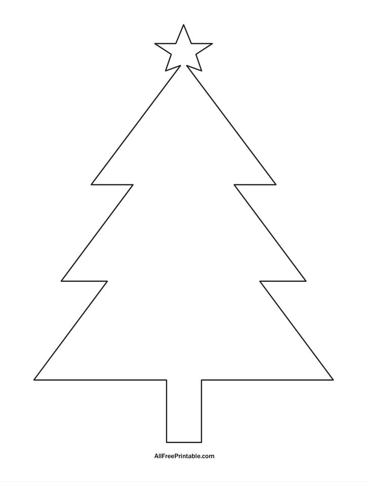 Print Large Christmas Tree Template 4 Free Printable