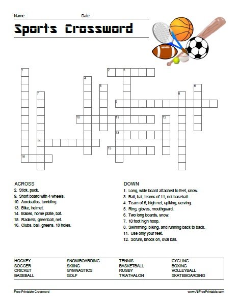 Sports Crossword Puzzles Sexiest Bbw