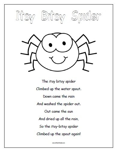 Itsy Bitsy Spider Free Printable