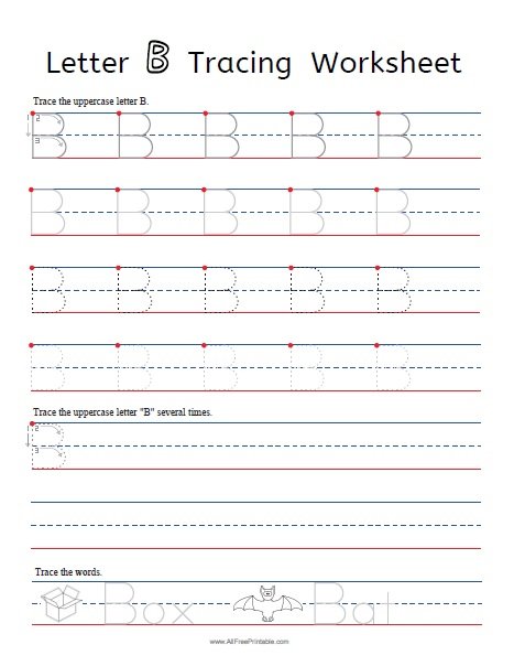 letter b tracing worksheet