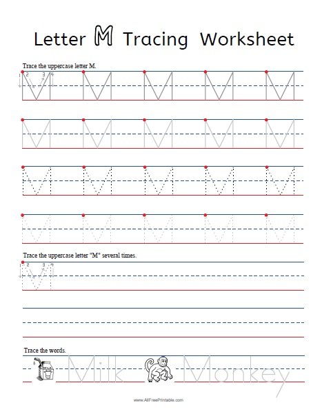 letter m tracing worksheet