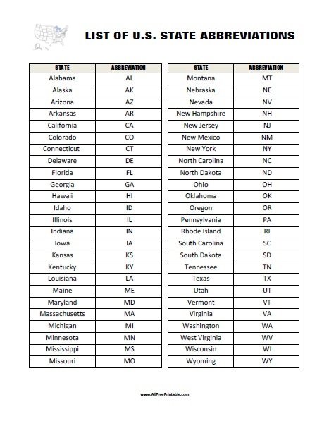 list-of-states-and-capitals-of-usa-printable