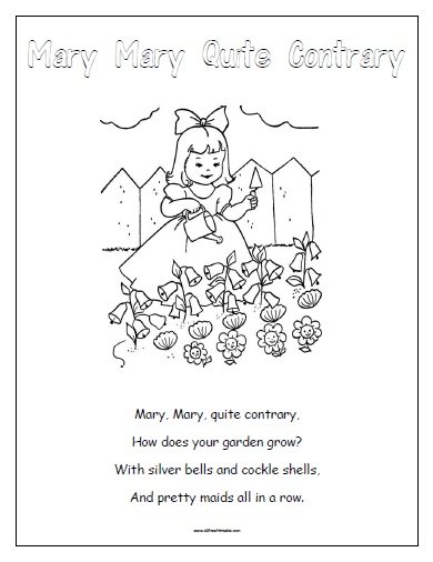 Free Printable Mary Mary Quite Contrary