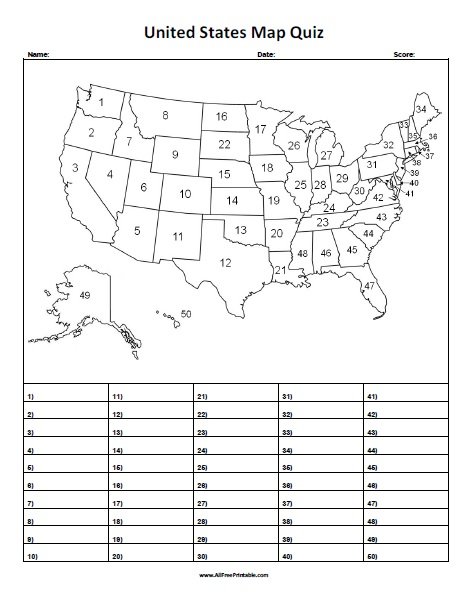 Us State Map Quiz | Zip Code Map