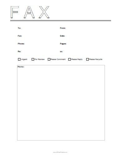 Cover Letter For A Fax from allfreeprintable.com