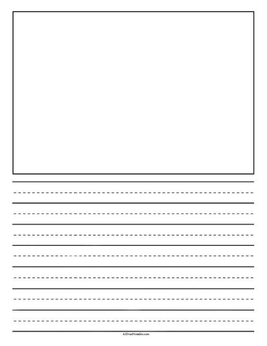 Free Printable Lined Paper with Picture Box