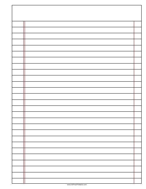 notebook paper template