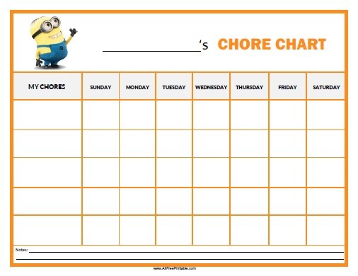 Pokemon Chore Chart