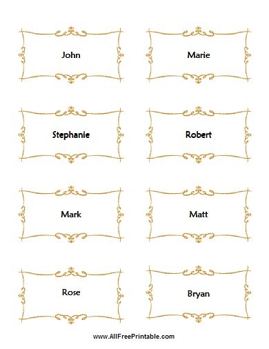 Free Printable Place Cards Pdf Word