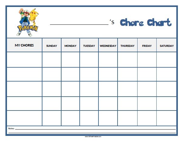 Chore Chart Printable Images