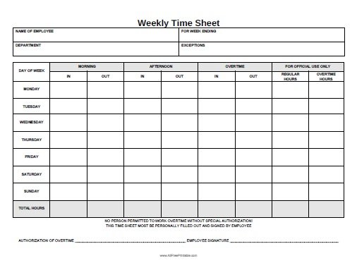 printable time card