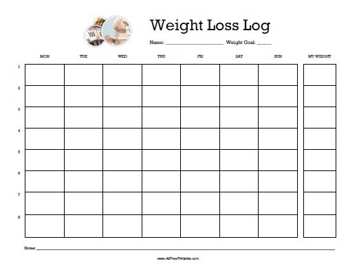 Weight Loss Log Allfreeprintable Com