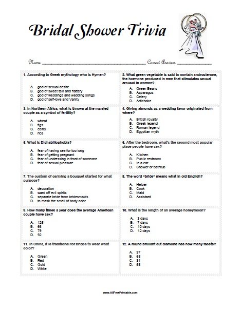 FREE Bride and Groom Trivia Questions Bridal Shower Game - Leap of Faith  Crafting