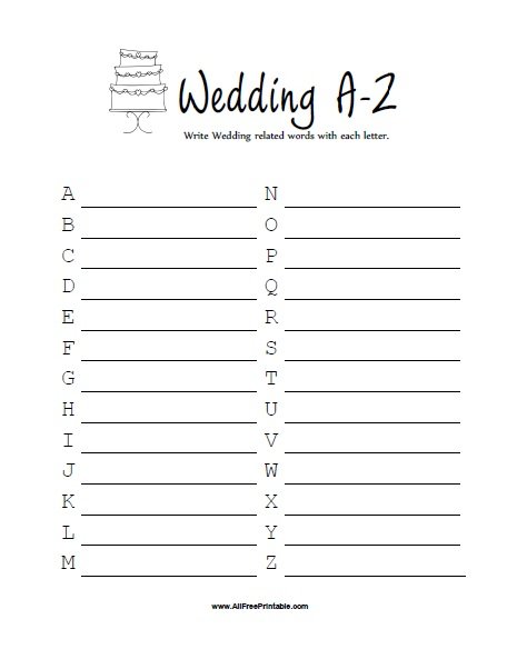 free bridal shower games templates