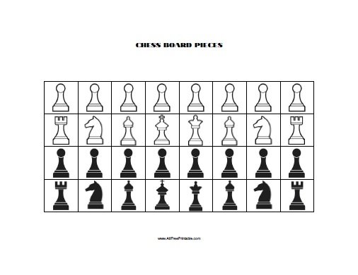 Chess Board Pieces Free Printable