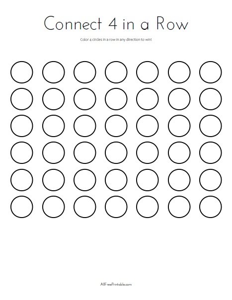 Free Printable Connect 4 in a Row Game