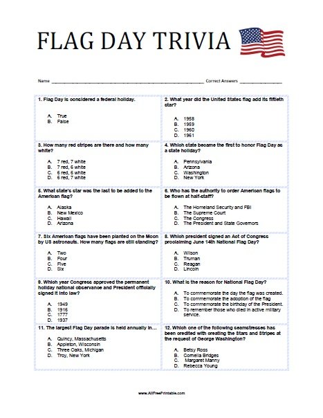 Flag Day Facts, Worksheets & Historical Information For Kids