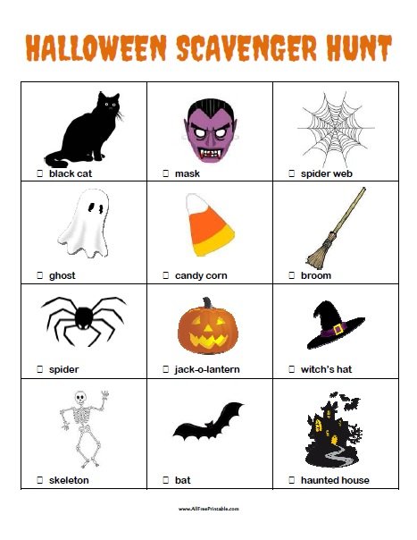 Free Printable Halloween Scavenger Hunt Printable Free Templates Download