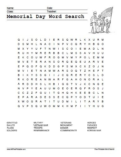 Memorial Day Activities Free Printable Memorial Day Activities Free Printable