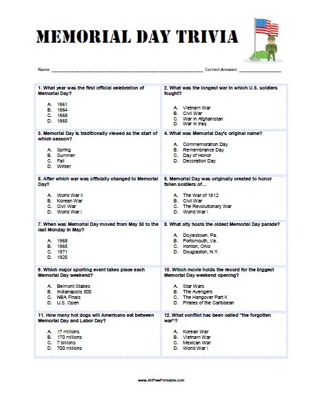 Super Bowl Trivia Multiple Choice Printable Game