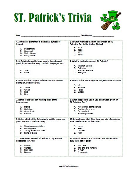 38 St. Patrick's Day Trivia Questions & Answers