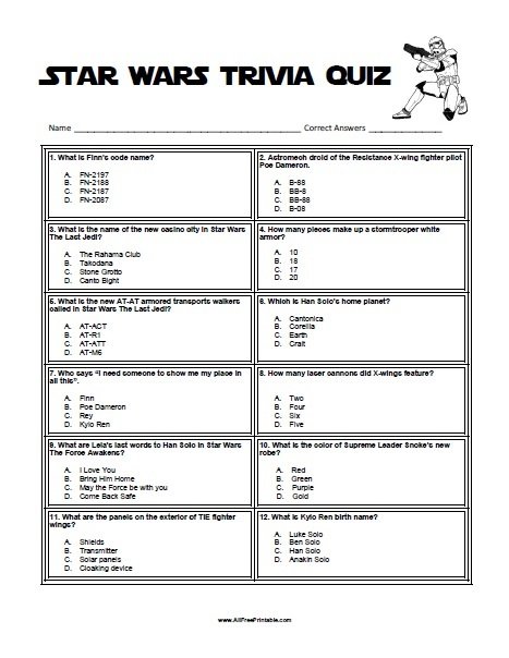 Star Wars Activities Free Printable