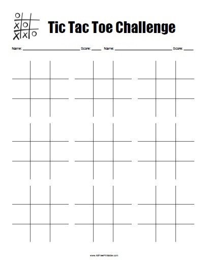 Tic Tac Toe Game – Free Printable