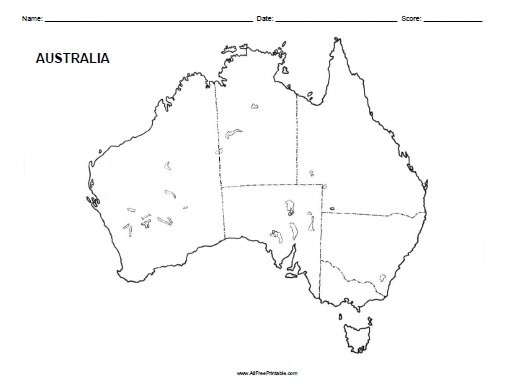 Printable Map Australia
