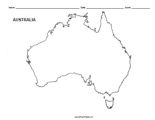 Free Printable Australia Outline Map