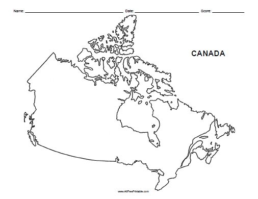 Map Of Canada Blank Printable Canada Outline Map | Free Printable