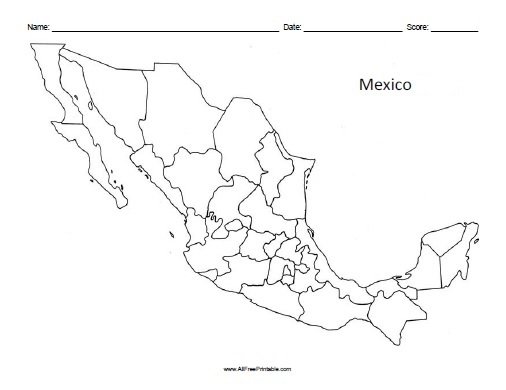 Mexico Blank Map Free Printable
