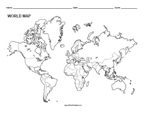 blank map of the world printable World Maps Free Printable Allfreeprintable Com blank map of the world printable