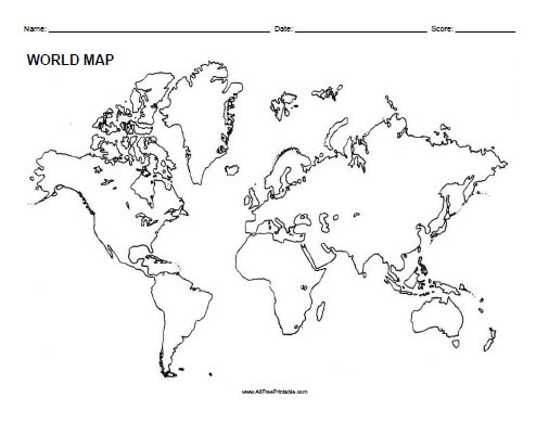 Free Printable World Outline Map