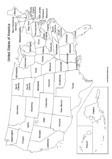 Us Map Black And White Printable : Printable United States Map Puzzle