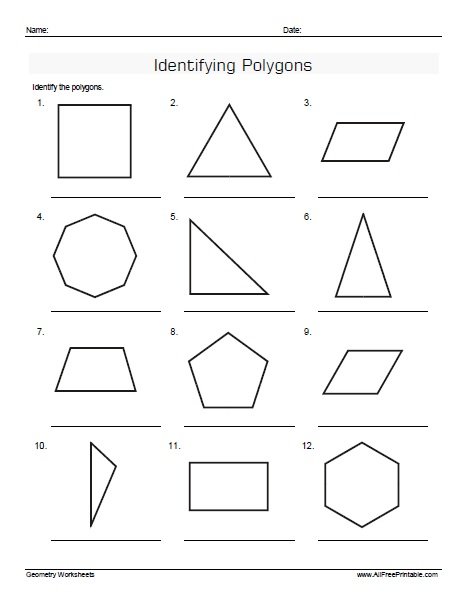 Identifying Polygons Worksheets - Free Printable ...