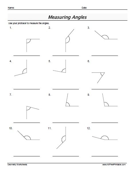 Free Printable Measuring Angles Worksheets Free Printable Templates