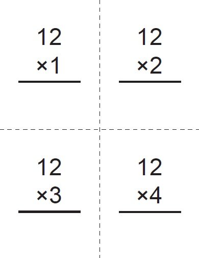 Multiplication Table Flash Cards 1 12 3571