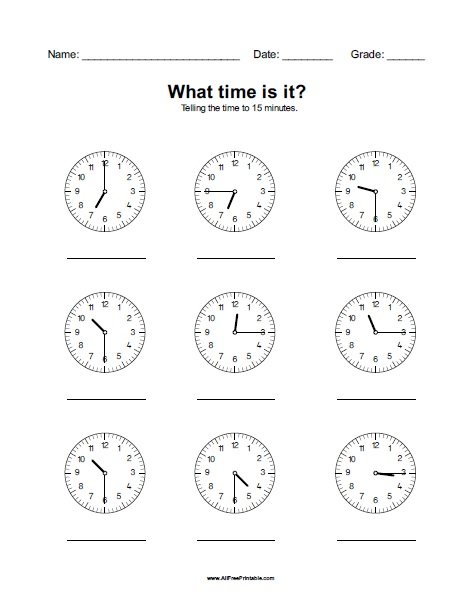 What Time Is It Free Printable