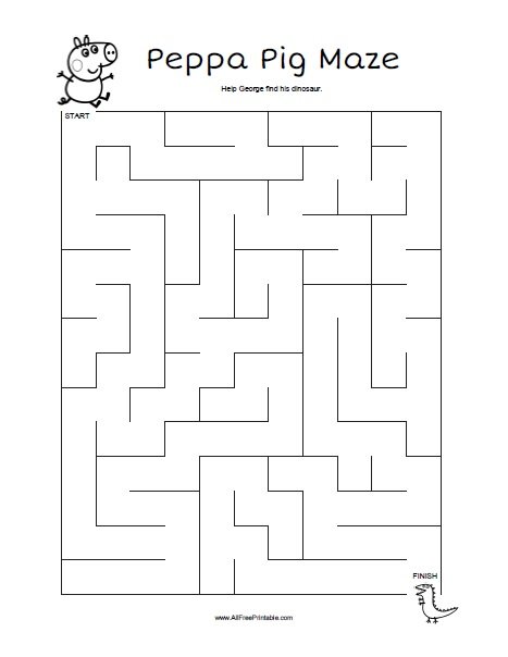 Peppa Pig Maze Free Printable