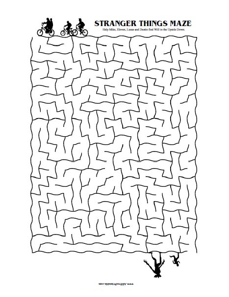 Stranger Things Maze Free Printable